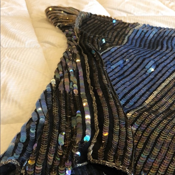 70’s vintage all sequin striped top! Hippie chic L - Picture 8 of 8